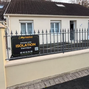 Panneau de chantier ITE en Sarthe